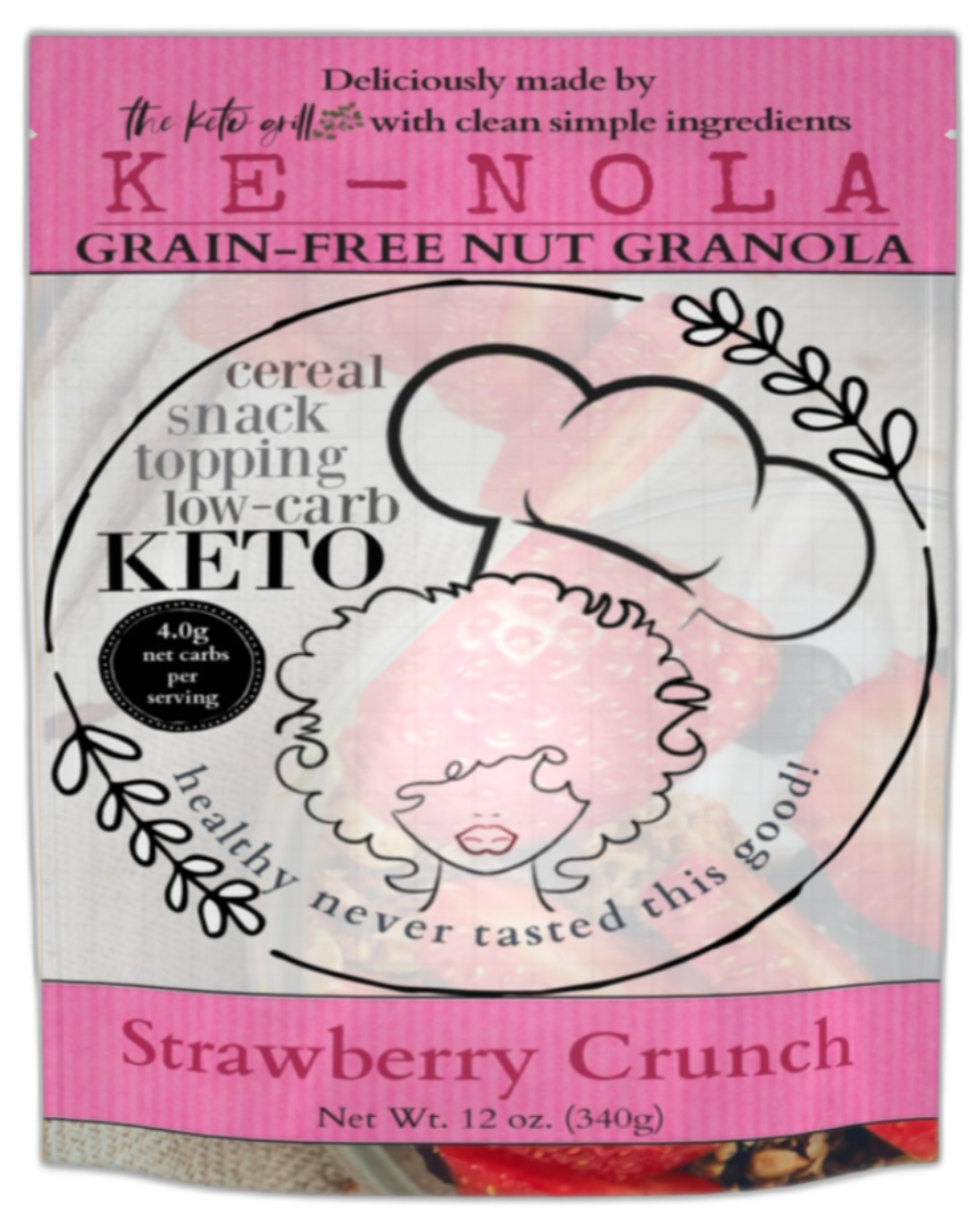 KE-NOLA GRAIN-FREE SOY-FREE GRANOLA Strawberry Crunch Grain-Free Granola | 12 oz |