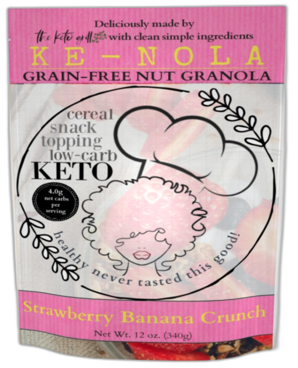 KE-NOLA GRAIN-FREE SOY-FREE GRANOLA Strawbery banana Crunch Grain-Free Soy-Free Granola | 12 oz |